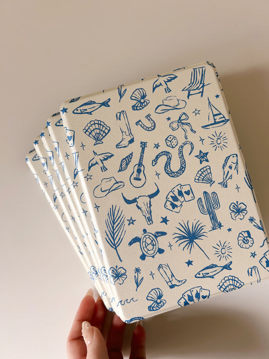 Blue western print Kindle & Kobo case