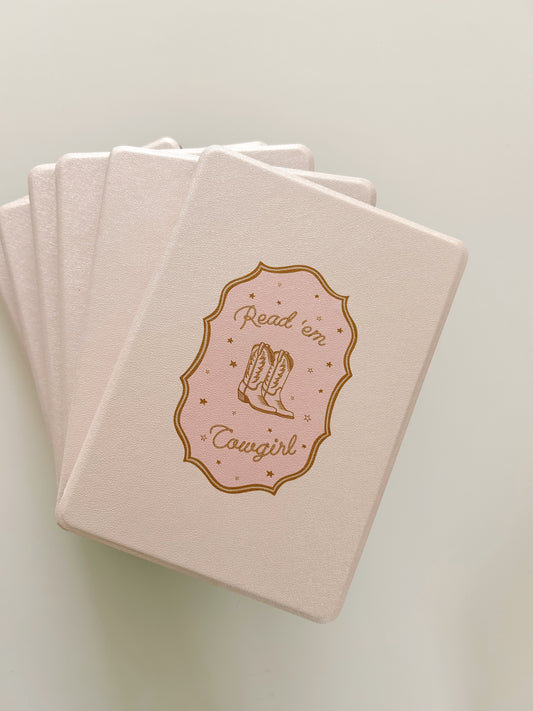 Western inspired Kindle & Kobo cases that say Read 'Em Cowgirl